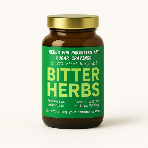 GORZKIE ZIOŁA - BITTER HERBS W OLEJU KONOPNYM, <br>150ml